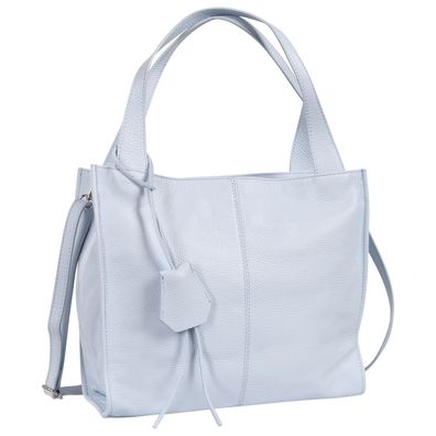 Toscanto Damen Schultertasche Shopper Leder Tasche hellblau OTT155SH