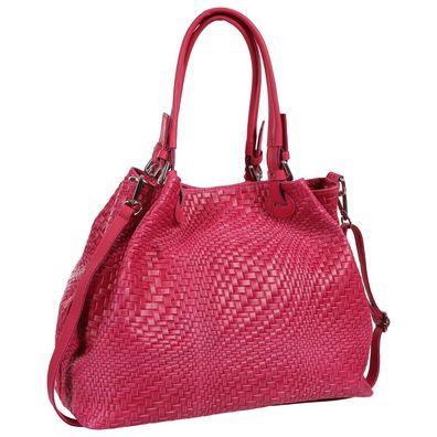 Toscanto Damen Handtasche Umhängetasche Leder Tasche fuchsia pink OTT163HP