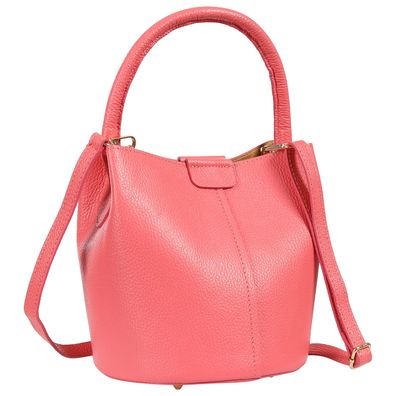 Toscanto Damen Umhängetasche Leder Tasche korallenrot OTT169SA5