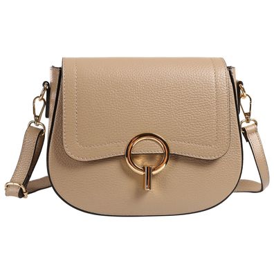 Toscanto Damen Umhängetasche Leder Tasche taupe beige OTT843UI3