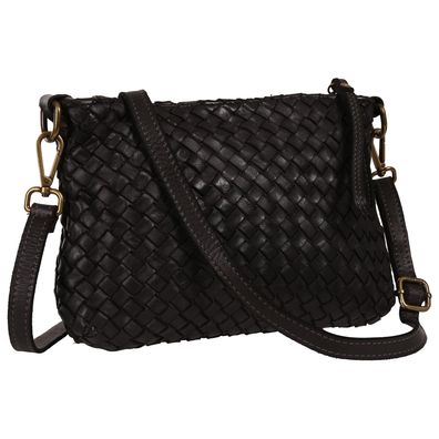 Toscanto Damen Umhängetasche Leder Tasche schwarz OTT859US1