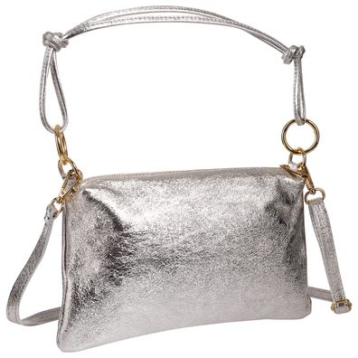 Toscanto Damen Umhängetasche Leder Tasche silber OTT861UJ1