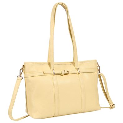 Toscanto Damen Schultertasche Leder Tasche hellgelb OTT865SY2