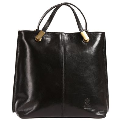 Toscanto Damen Schultertasche Rucksack Leder Tasche schwarz OTT885SS1