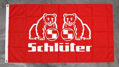 Fahne Flagge Schlüter Logo 2 Bären Trecker Traktor Schlepper - 90 x 150 cm