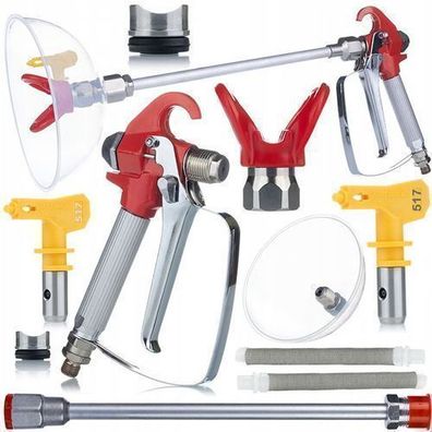 Rosfix Set Farbspritzpistole 517 Düse 30cm Lanze | 3000psi 1/4" 7/8" Filter