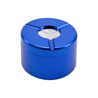 Windaschenbecher Aluminium rund mit verschleißbarem Deckel blau, Ø 8cm