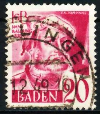 FZ BADEN 3. Ausgabe Spezialisiert Nr 34ybI gestempelt X602C26
