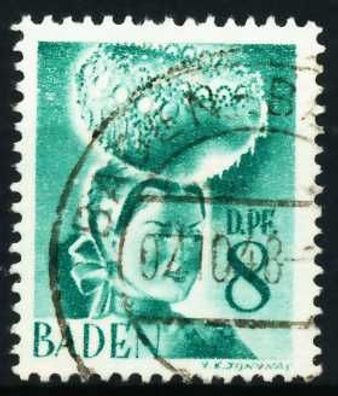 FZ BADEN 2. Ausgabe Spezialisiert Nr 16 zentrisch gestempelt X602EC6