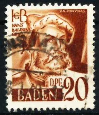 FZ BADEN 2. Ausgabe Spezialisiert Nr 21yII gestempelt X605FF2