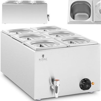 Bain-Marie-Speisenwärmer, Warmhaltebuffet, 6 x GN 1/6, 600 W