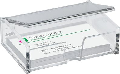Sigel VA112 Visitenkarten-Box für 80 Karten Acryl glasklar