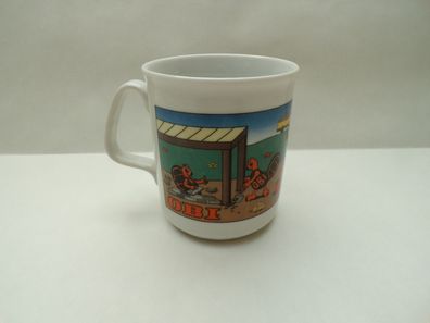 OBI Baumarkt 80/90er Jahre Biber arbeiten Henkelbecher Mug Tasse Vintage