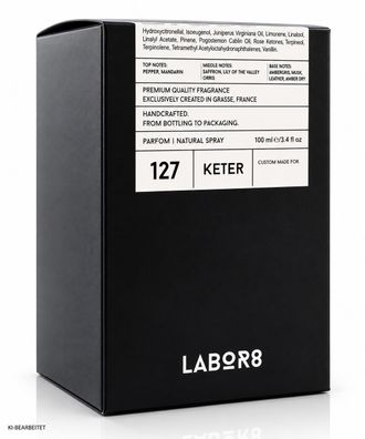 LABOR8 KETER 127 Parfum 100 ml Unisex Nischenduft Natural Spray Neu OVP