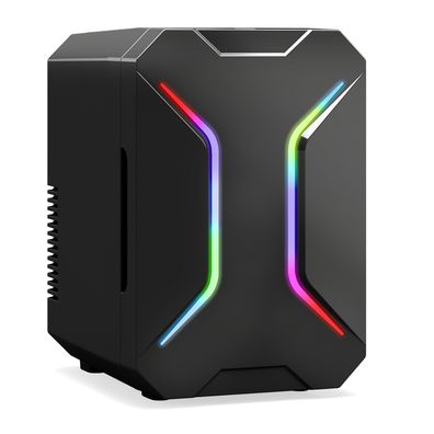 Tragbarer Mini Kühlschrank 4L mit Kühl und Heizfunktion RGB-Beleuchtung Schwarz