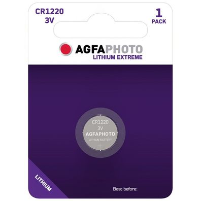 Agfaphoto Batterie Lithium Knopfzelle CR1220 3V Extreme CR 1220 1er Blister