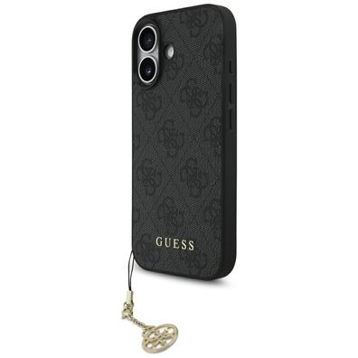 Handyhülle Guess 4G Charms Collection MagSafe für iPhone 17 Schwarz mit Anhänger