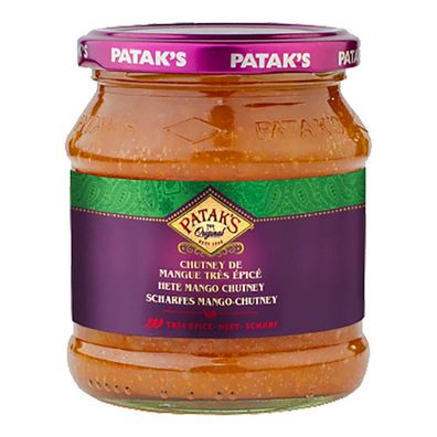 PATAK'S Scharfes Mango-Chutney, indische Würzbeilage mit Chili, 340 g