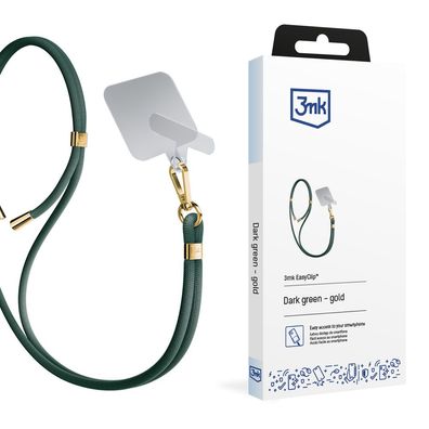 Handykette 3mk EasyClip Smartphone-Lanyard Nylon dunkelgrün, längenverstellbar