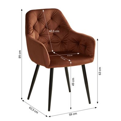 Essgruppe mit 2 Stühlen Samt Braun Esstisch Weiß 80x80 cm Esszimmertisch Holz