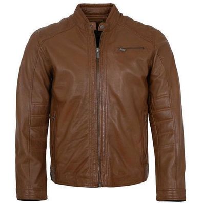 Jilani Collection - Herren Lederjacke Lammnappa cognac