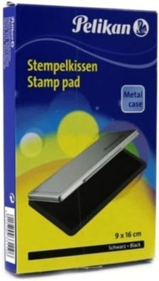 Pelikan 331108 Metall-Stempelkissen getränkt, 1, Stempelfarbe schwarz, nachfüllbar