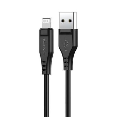 Acefast MFI-zertifiziertes USB zu Lightning Kabel, 1,2m, 2,4A, schwarz (C3-02)