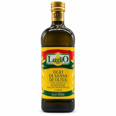 LUGLIO Olivenöl 1 Liter Oliventresteröl Sansa di Oliva Bratöl Frittieröl Glasflasche