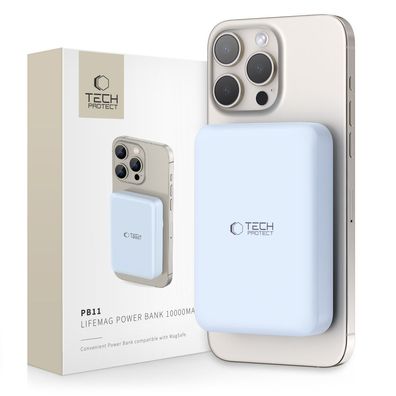 Powerbank Tech-Protect LifeMag PB11 MagSafe 10000 mAh 15 W USB-C hellblau