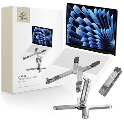 Laptop Ständer Tech-Protect ULS200 Aluminium höhenverstellbar bis 16 Zoll Silber