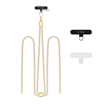 Handykette Tech-Protect C2S Umhängegurt Beige, verstellbar bis 85 cm