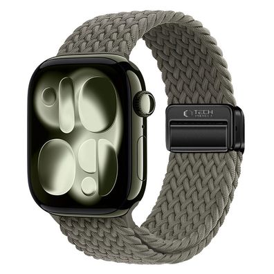 Armband Tech-Protect Nylonmag für Apple Watch 42/44/45/49 mm Nylon geflochten Grün