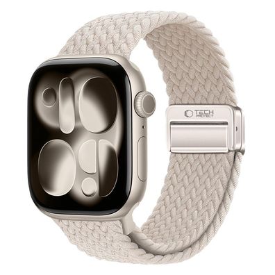 Armband Tech-Protect Nylonmag für Apple Watch 38/40/41 mm Nylon geflochten beige