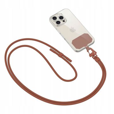 Handy Umhängeband Tech-Protect C5S braun, verstellbar bis 80 cm, 2 Adapter