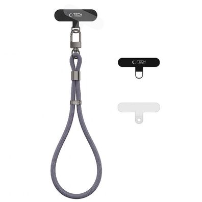 Handyschlaufe Tech-Protect C11S Seil 21,5 cm mit Karabiner universal Grau
