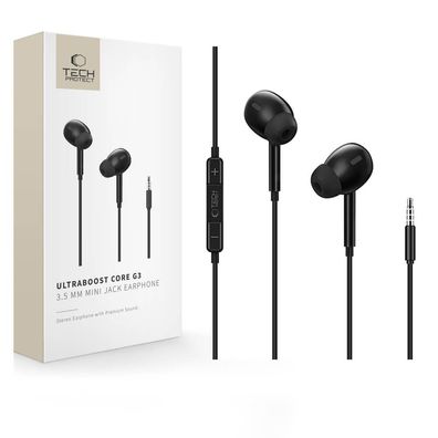 In-Ear Kopfhörer Tech-Protect Ultraboost Core G3, 3,5 mm Klinke, Fernbedienung