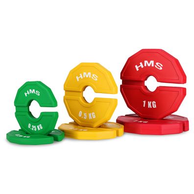Klemmgewichte HMS TSN25 2 x 0,25 kg Hantelscheiben gummiert 35 mm Bohrung