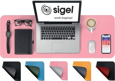 SIGEL SA605 Schreibunterlage Lederimitat doppelseitig 80 x 30 cm