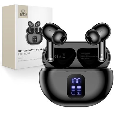 In-Ear Kopfhörer Tech-Protect UltraBoost TWS Pro G2 Bluetooth 5.4 ENC schwarz
