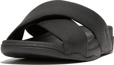 FitFlop Sandalen Surfer Mens Tumbled-Leather Cross Slides HA6
