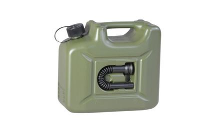Benzinkanister 3 x 10 Liter inklusive 3 Auslaufrohre Farbe oliv