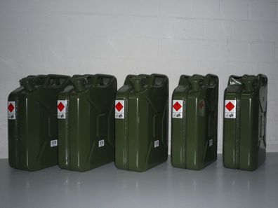 Benzinkanister Metallkanister 20 Liter - 5 Stück - 5 x 20 Liter Kanister