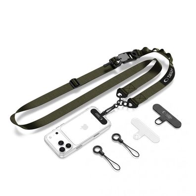 Umhängeband Tech-Protect C9S für Handy Nylon verstellbar 91-140 cm Armeegrün