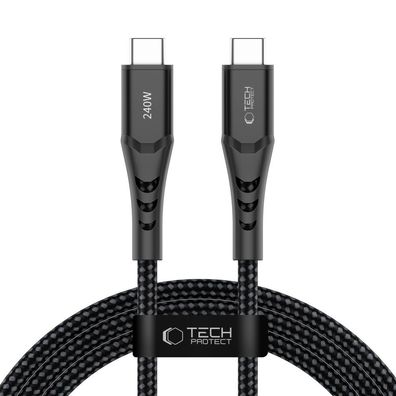 USB-C Kabel Tech-Protect Ultraboost UB11T 240W PD 200 cm geflochten Schwarz