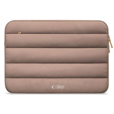 Laptophülle Tech-Protect Fluffy 15-16 Zoll braun gepolstert mit Vordertasche