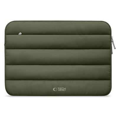Laptoptasche Tech-Protect Fluffy 15-16 Zoll, grün, gepolstert mit Zusatzfach