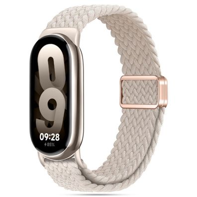 Armband Tech-Protect NylonMag für Xiaomi Smart Band 8/9/NFC Nylon geflochten Beige