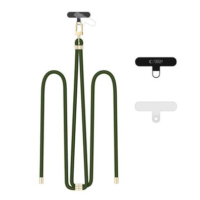 Handykette Tech-Protect C7S Umhaengeband oliv, verstellbar, mit 2 Adaptern