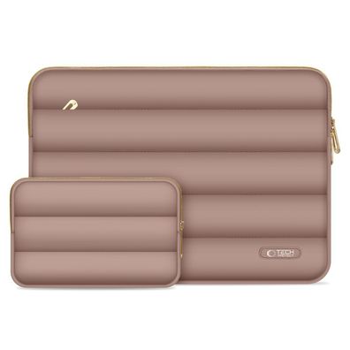 Laptophülle Tech-Protect Puffy 13-14 Zoll Braun mit Zubehörtasche