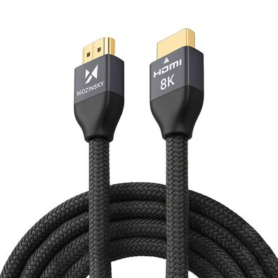 HDMI 2.1 Kabel Wozinsky WHDMI-50 8K 60 Hz 48 Gbps 5 m Nylon Silber